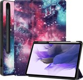 Samsung Tab S7 FE Hoes Luxe Hoesje Book Case Met Uitsparing S Pen - Samsung Galaxy Tab S7 FE Hoes Cover 12,4 inch - Galaxy