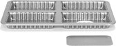 quichevorm Mini met losse bodems 13 x 8 cm staal zilver