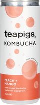 Teapigs Peach and Mango Kombucha - 6 blikjes van 250ml