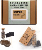 Doosje zaden groei cadeau eetbare bloemen - super bedankt  cadeaupakketten
