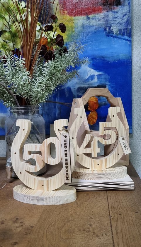 Era Wood - accessoires de maison en bois - fer à cheval plein de bonheur - avec numéros - étiquettes de suspension - bois d'épicéa massif