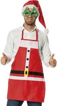 kerstschort Kerstman unisex polyester rood one-size