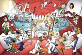 POSTER Cartoon - Tandarts, Mondhygiënist, Orthodontist - Tandwerkzaamheden - 59,4 x 84 cm (A1) door Roland Hols