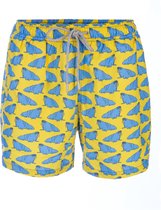 ULTRAMARINE YELLOW LION Sneldrogende Zwembroek Heren met Mesh Binnenbroek en Drie Zakken - Zachte en Comfortabele Zwemshort Heren / Zwembroeken Heren - Waterafstotende Zwembroek Mannen / Zwem