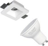 Spot GU10 Square Switch Kit 120x120mm met LED-lamp 6W (Pack of 10) - Wit licht - Overig - Wit - Pack de 10 - Wit licht - SILUMEN