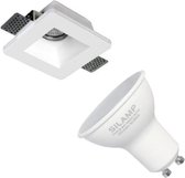 Spot GU10 Square Switch Kit 120x120mm met LED-lamp 6W (Pack of 10) - Wit licht - Overig - wit - Pack de 10 - Wit Neutre 4000K - 5500K - SILUMEN