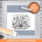 Art4Window Raamtekening Kleurplaat Set | "Halloween Heks met Zwarte Kat" | hxb 106x165cm | Raamdecoratie | Creatief Schilderen | Decoratie Halloween | Raamschildering Raamstickers