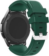 Donker Groen siliconen sporthorloge bandje voor bepaalde 22mm smartwatches van verschillende bekende merken (zie lijst met compatibele modellen in producttekst) - Maat: zie foto - gesp – Army Green rubber strap - Leger groen