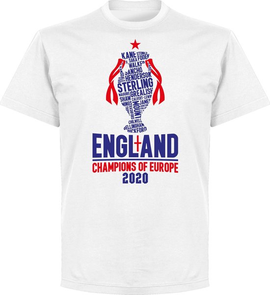 Engeland Champions Of Europe 2021 T-Shirt - Wit - Kinderen - 98