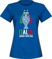 Italië Champions Of Europe 2021 T-Shirt - Blauw - Dames - S - 8