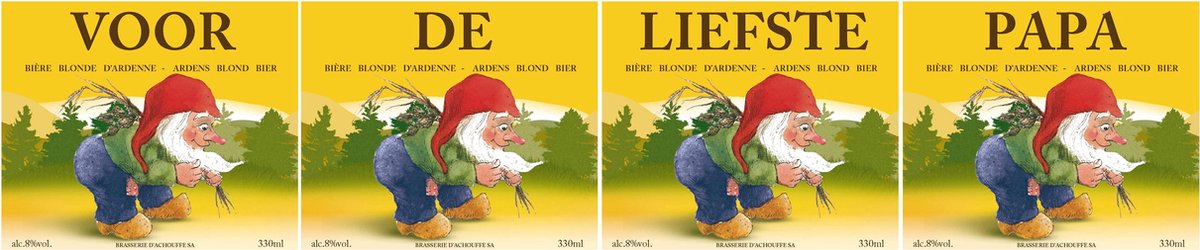 La Chouffe bier etiketten - Stickers 'Voor de Liefste Papa' - Vaderdag cadeau - Waterafstotende Vinyl bier Stickers