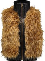 Like Flo Meisjes Zwarte Gilet Met Imi Fur