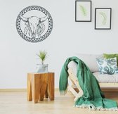 Muursticker Buffalo -  Donkergrijs -  Ø 120 cm  -  slaapkamer  woonkamer  dieren - Muursticker4Sale