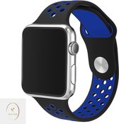 NC Silicone bandje voor de Apple Watch 38/40MM - Horloge Bandje - Polsband - Apple Watch 1/2/3/4/5/6/SE - Zwart/Blauw