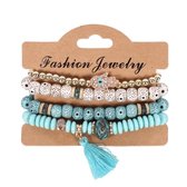 Fako Bijoux® - Set Bracelet - Boho - Turquoise