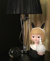 Life Fashion - Maanlamp - Maanmeisje - 33 CM groot - Kinderkamer - Lamp - USB - Black