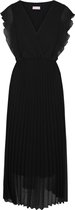 Cassis - Female - Lange jurk in plissévoile  - Zwart