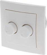 Qlink S1 dimmer – inbouw – duodimmer – LED 2 x 6–50W – gloeilamp 2 x 6–150W – met raam berker S1 – polarwit