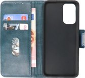 Zakelijke Book Case Telefoonhoesje - Portemonnee Hoesje - Pasjeshouder Wallet Case - Geschikt voor Oppo Reno 5 Pro - Blauw