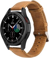 Strap-it Samsung Galaxy Watch 4 Classic 42mm leren bandje - bruin