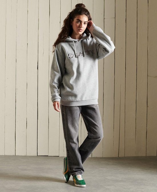 Superdry - Sweat Capuche Femme Avec Bandes Orange Label G20992NT Gris Chiné
