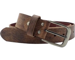 Exclusieve heren/dames riemen leer bruin - Taillemaat 105 - 4cm breed - Buffelleer - Luxe Riem - Trendy riemen
