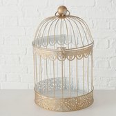 Gouden decoratieve metalen vogelkooi maat S