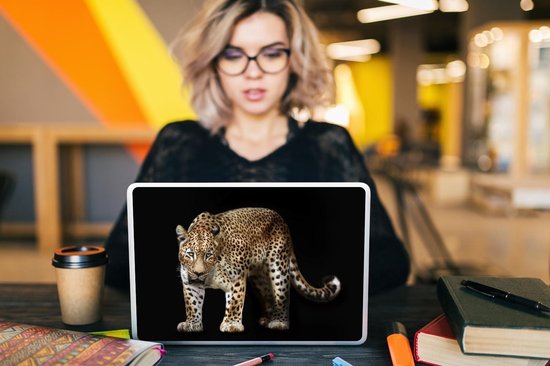 Sticker ordinateur portable - 12,3 pouces - Léopard - Sauvage - Zwart