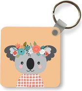 Sleutelhanger - Uitdeelcadeautjes - Koala - Bloemen - Kroon - Plastic