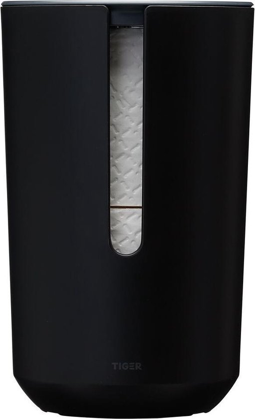 Tiger Tess - Porte-rouleaux papier toilette de réserve avec couvercle autoportante - Noir / Anthracite