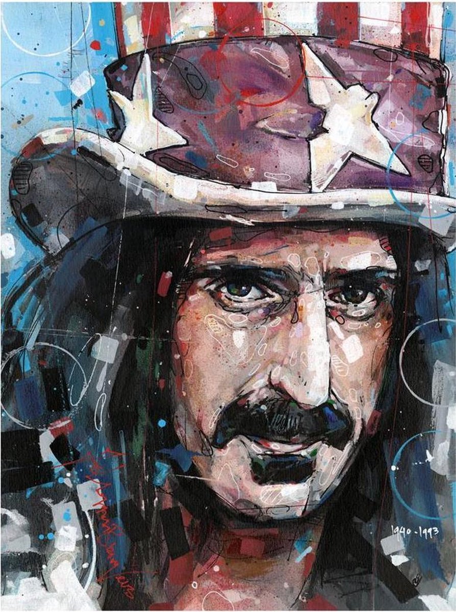 Passionforart.eu Frank Zappa Poster - 50 x 70 cm - Canvas - Multicolor