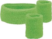 zweetbandjes 3 stuks neongroen