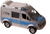 Duitse politiewagen diecast pull-back 8 cm zilver
