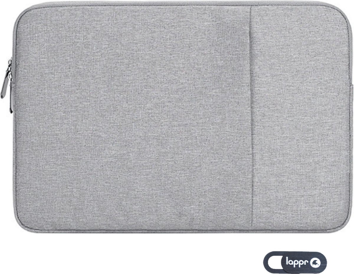 LAPPR - Venusta I - Laptophoes - Laptop Sleeve - Laptophoes 13 inch - Laptophoes 14 Inch - Haven Grijs + Gratis Webcam Cover