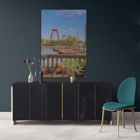 Artaza Peinture sur Toile Vieux Port Coloré à Rotterdam - 80x120 - Groot - Photo sur Toile - Impression sur Toile