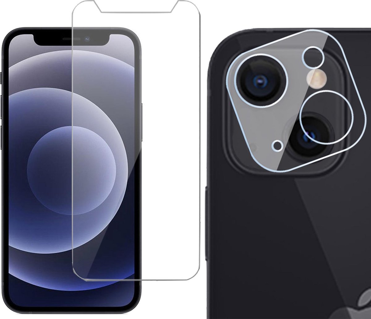 Screenprotector geschikt voor iPhone 13 Mini - Screenprotector met Camera Screen Protector