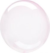 folieballon Clearz Petite Crystal 30 cm transparant roze