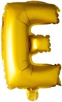 folieballon letter E 41 cm goud