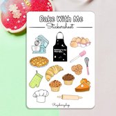 Rozeberryshop - Bakken Stickervel - 11x15cm - Koken Stickers - Keuken Stickers - Stickervellen - Stickers voor Kinderen en Volwassenen - Bullet Journal - Planner - Scrapbook - Waterbestendig