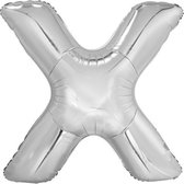 letterballon X folie 86 cm zilver