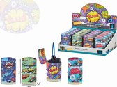 Stormaanstekers Jet Flame - turbo aansteker - 20 stuks in display - 360° Blow komische tekst print - soft touch