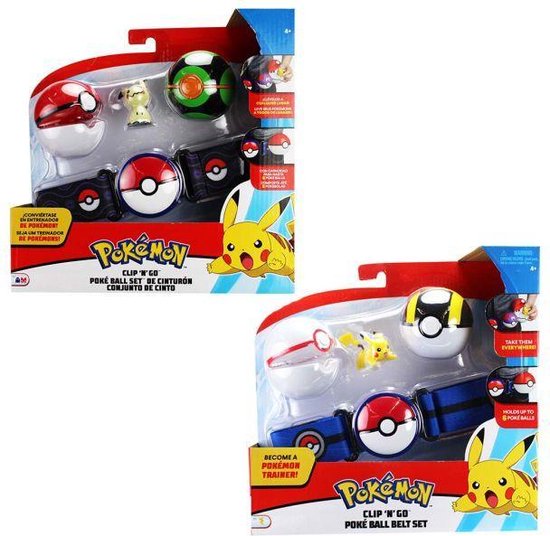 Pokémon Clip ‘N Go Poké Ball Gordelset - Premier Ball, Ultra Ball & Pikachu #3 5 cm - Pokémon