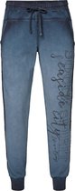 Joggingbroek met glitterband en print, donkerblauw