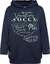 Soccx ® oversized hoodie met 3/4 mouwen, donkerblauw