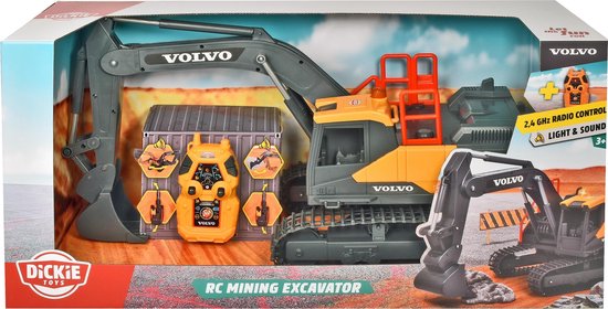 Dickie Toys RC Volvo Graafmachine - Vanaf 3 jaar - Licht en geluid - Bestuurbaar