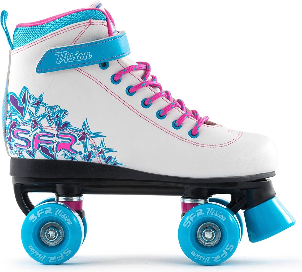 SFR Rolschaatsen - Maat 32Kinderen - wit - blauw - roze