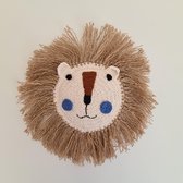 Handgemaakte Leeuwen wandhanger - Kinderkamer decoratie - Leeuwenkop Simba - Blauw