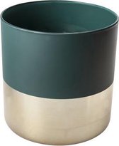 Windlicht - Tafellamp - Kaarsenhouder - Lantaarn - Groen Rond Glas - 15x15x15cm