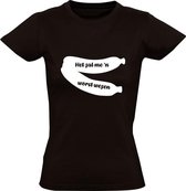 Het zal me een worst wezen Dames t-shirt | schijt aan | slagerij | slager | vlees | Zwart