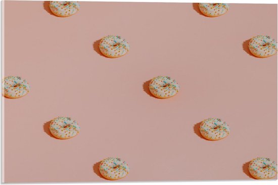 Acrylglas - Donuts met Spikkels - 60x40cm Foto op Acrylglas (Wanddecoratie op Acrylglas)